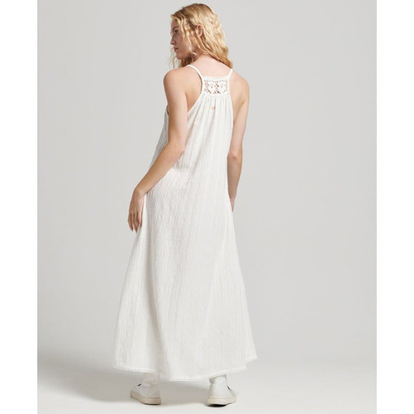 Superdry Klänning Vintage Long Halter Cami Beige L Kvinna
