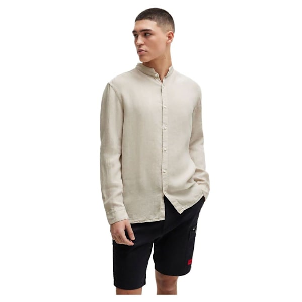 Hugo Elvory 10248298 Skjorte Med Lange ærmer Beige L Mand
