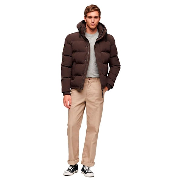 Superdry Puffer Jakke Everest Short Brun S Mand