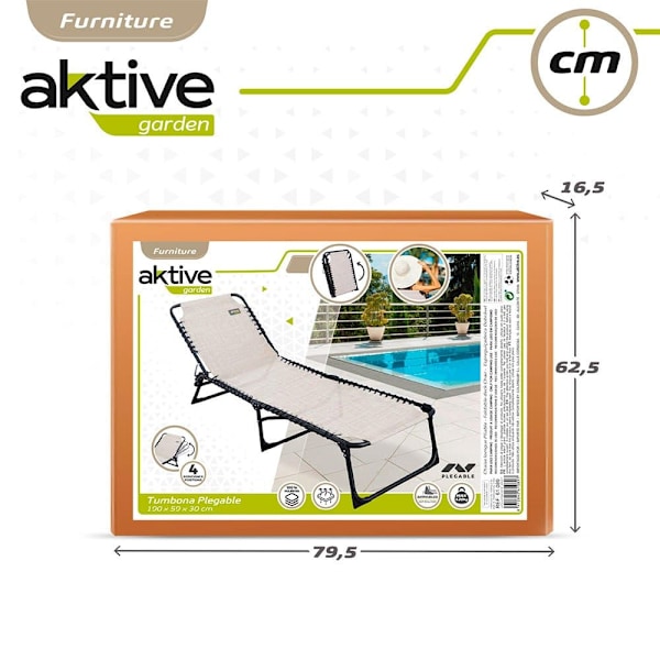Aktive Solstolar Polyester 59x190x30 Cm Beige