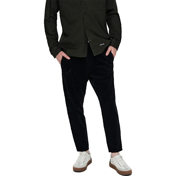 Only & Sons Bukser Linus Life Cropped Cord 9912 Sort XL Mand