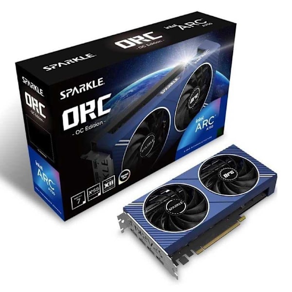 Sparkle Grafikkort Arc A750 Orc Oc 8gb Gddr6 Transparent Sort, Blå, Sølv