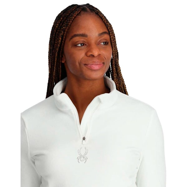 Spyder Halv Blixtlåsfleece Shimmer Bug Vit L Kvinna