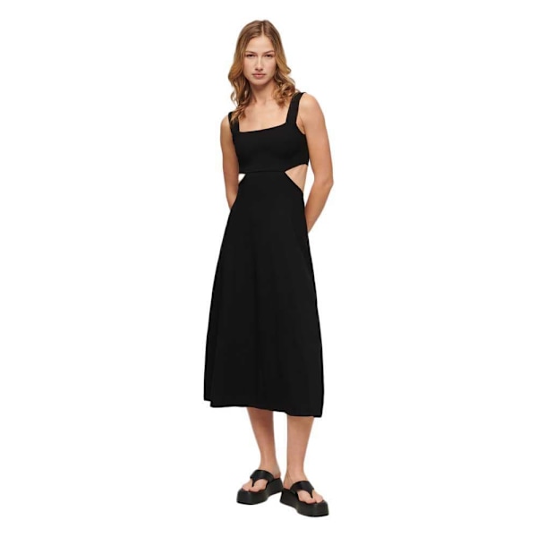 Superdry Cutout ærmeløs Midikjole Sort L Kvinde