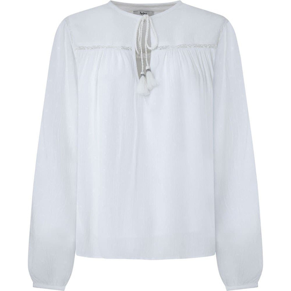Pepe Jeans Långärmad Blus Alanis Vit XS Kvinna