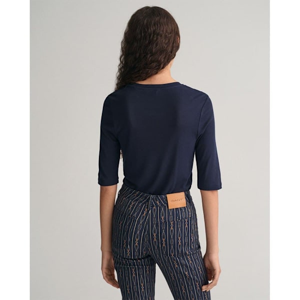 Gant Slim Light T-shirt Med Korta ärmar Blå XS Kvinna
