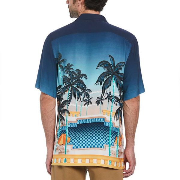 Original Penguin Camp Ev Pool Scene Kortærmet Skjorte Flerfarvet L Mand