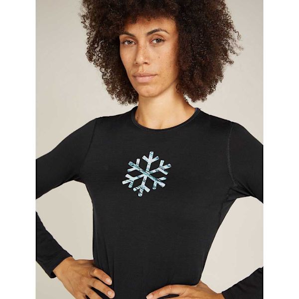 Icebreaker Merino 200 Oasis Protect Our Winters Langærmet Baselayer Sort L Kvinde