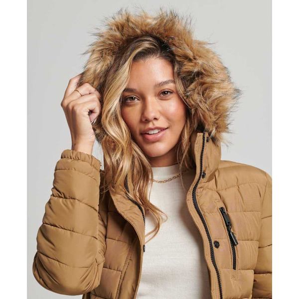 Superdry Takki Super Long Line Fuji Beige XS Nainen