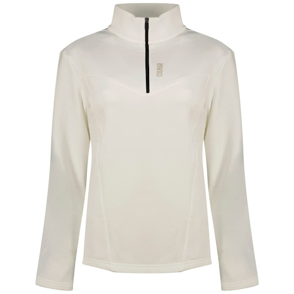 Colmar Linear Halv Lynlås Sweatshirt Hvid L Kvinde