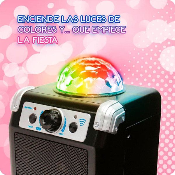 Deqube Trådløs System Disco Karaoke Sort 3-6 Years