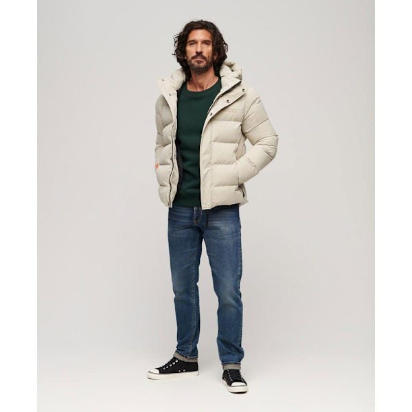 Superdry Puffer Jakke Microfibre Sport Beige S Mand