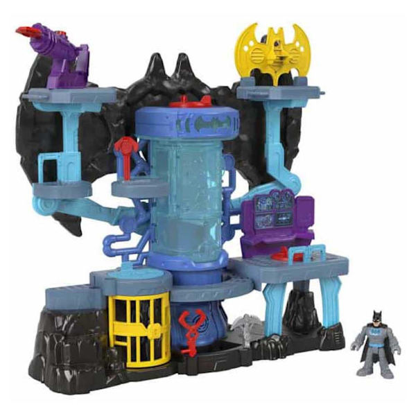 Fisher Price Dc Batcave Legetøjshus Med Lys Og Lyde Til Figurer Bat Tech Flerfarvet