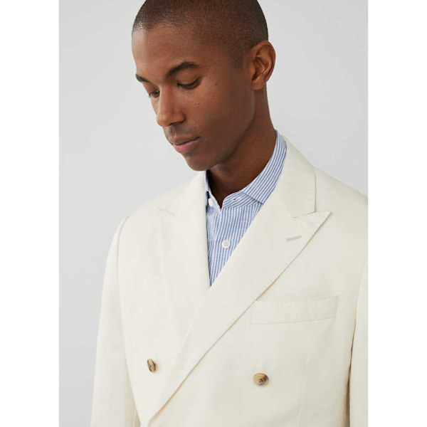 Hackett Gmw Lin Cot Hbone Db Blazer Beige 50 / R0 Man