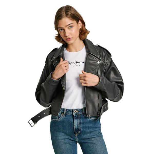 Pepe Jeans Amalia Jakke Sort S Kvinde