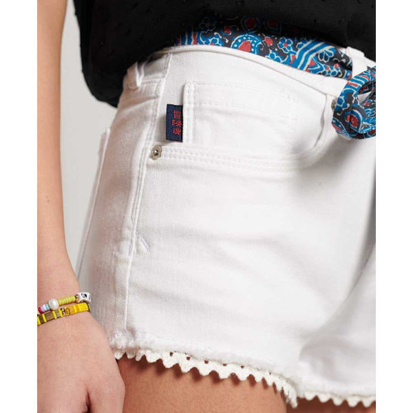 Superdry Jeansshorts Lace Hot Vit 30 Kvinna