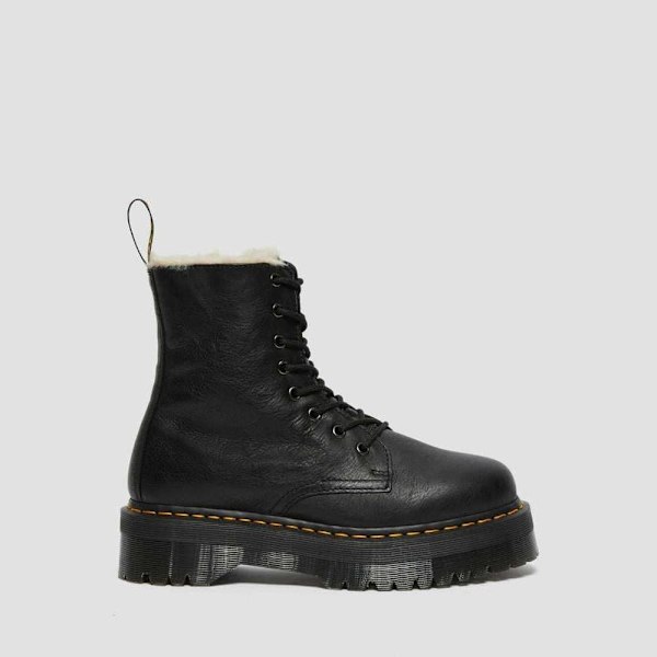 Dr Martens Jadon Faux Fur Lined Platform Støvler Sort EU 38 Mand