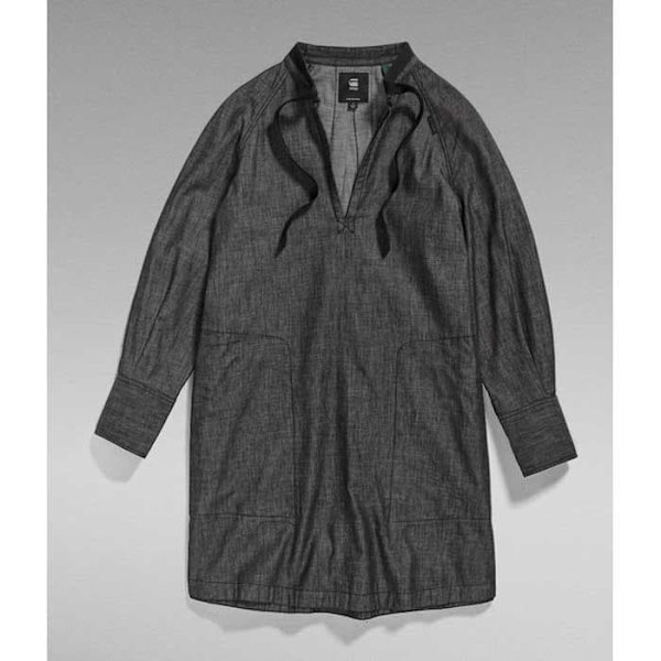 G-star Langærmet Kort Kjole Tunic Grå M Kvinde