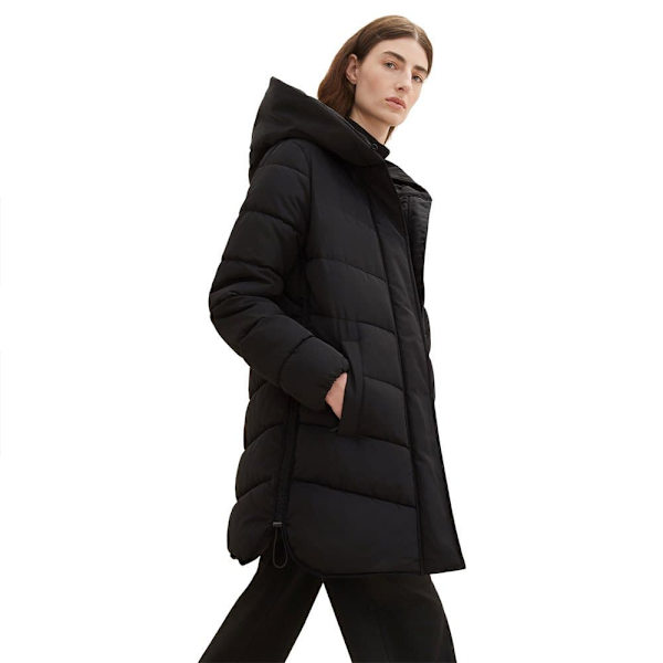 Tom Tailor Frakke 1038692 Winter Puffer Sort 2XL Kvinde