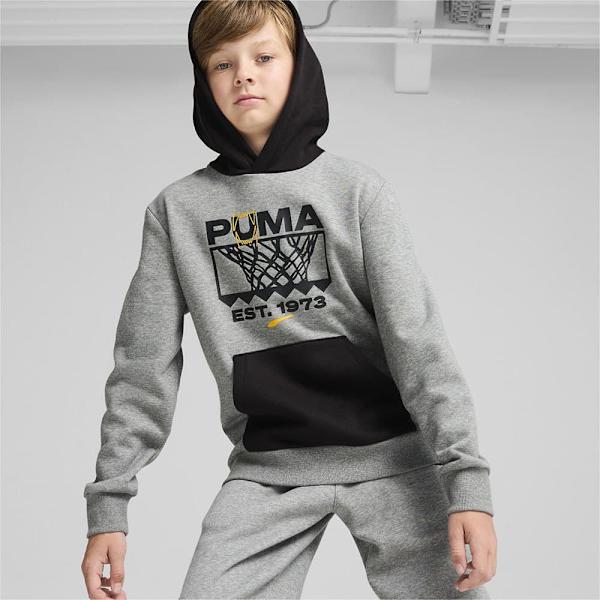 Puma Basketball Winning Shot Hættetrøje Grå 13-14 Years Dreng