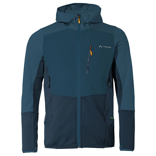 Vaude Monviso Grid Fleecejacka Med Huva Blå M Man