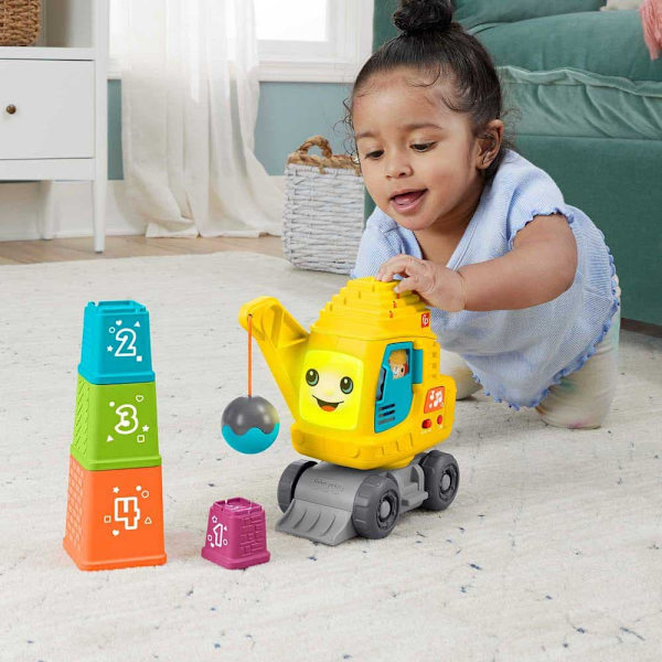 Fisher Price Tæl Og Stak Kran Gul