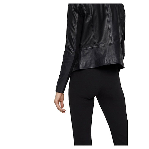 Yas Jakke Sophie Leather Sort L Kvinde