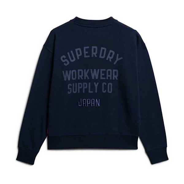 Superdry Workwear Embroiderer Loose Sweatshirt Blå S Kvinde