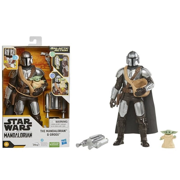 Star Wars Galactic Action The Electrónicas Interactives Figur Mandalorian & Grogu Gylden