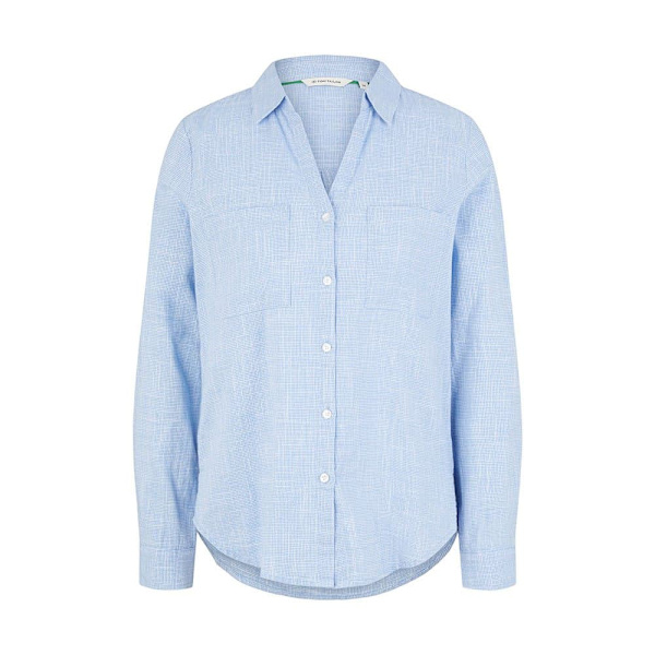 Tom Tailor Blus With Slub Structure 1035247 Blå 38 Kvinna