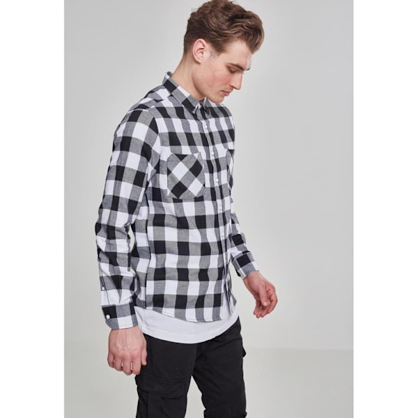 Urban Classics Basic Flannelskjorte Sort S Mand