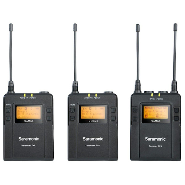 Saramonic Trådløst Videokamera Mikrofonsystem Uwmic9 Tx9+tx9+rx9 Sort