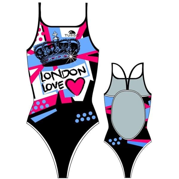 Turbo London Love Badedragt Med Tynd Strop Sort 13-14 Years Pige