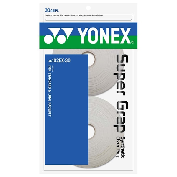 Yonex Tennis Overgreb Super Grap Ac102ex 30 Enheder Hvid