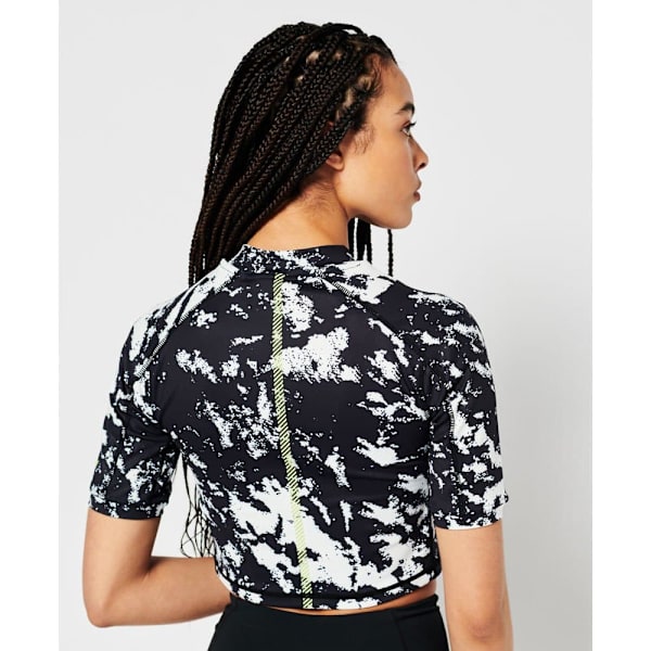 Superdry T-shirt Run 3/4 Tight Crop Sort XS Kvinde