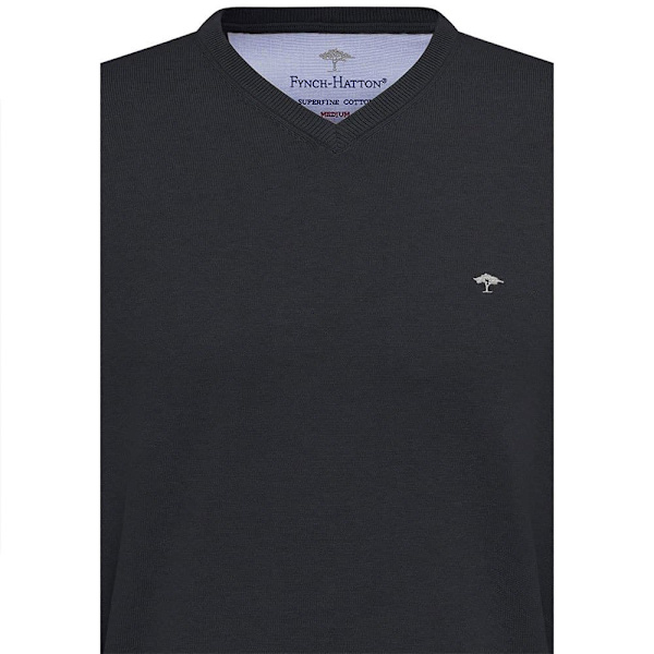 Fynch Hatton Sfpk211 V-hals Sweater Sort XL Mand