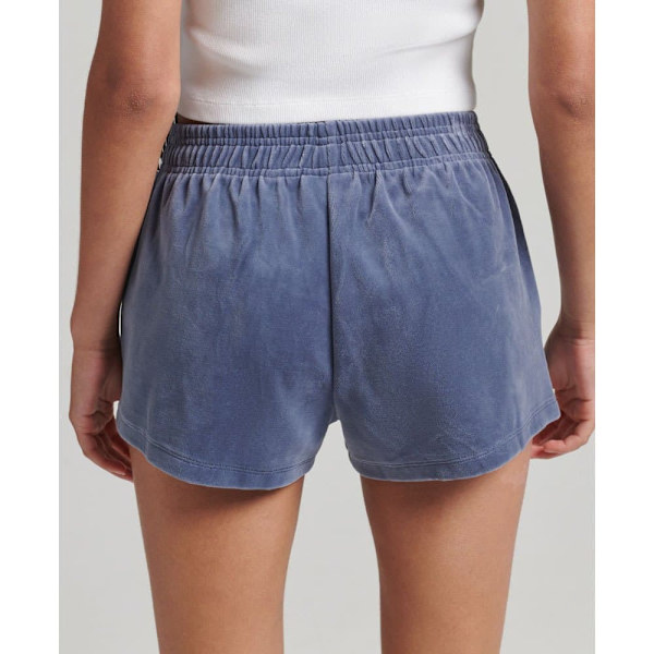 Superdry Shorts Code Sl Velour Blå XS Kvinna