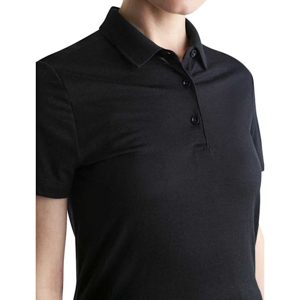 Icebreaker Merino 150 Tech Lite Iii Kortærmet Polo Sort M Kvinde