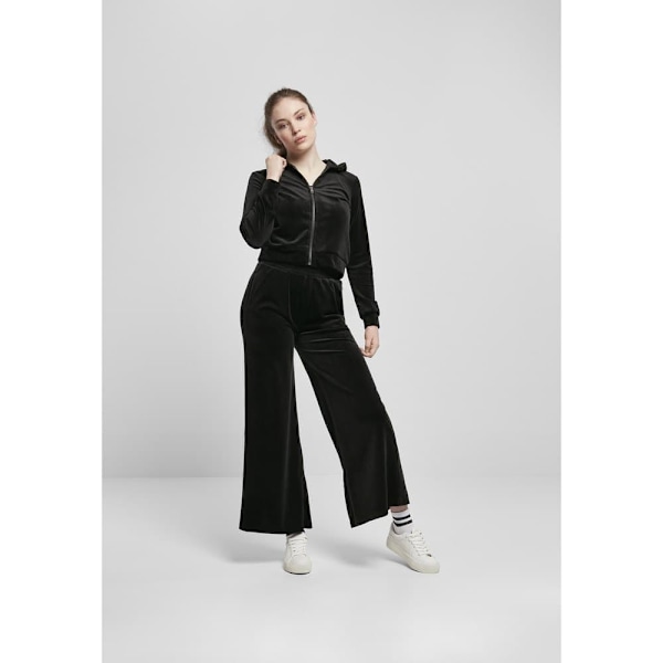 Urban Classics Tröja Stor Velvet Zip Svart 5XL Kvinna