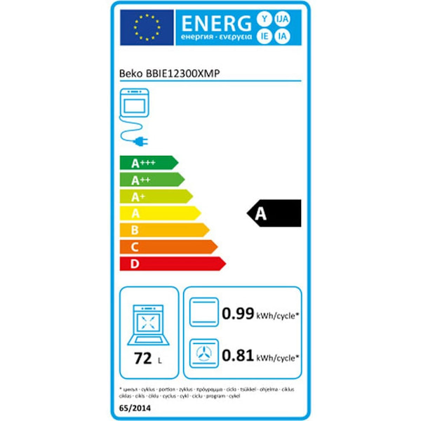 Beko Bbie12300xmp 72l Rustfri Stål Rengøring Pyrolytisk Ovn