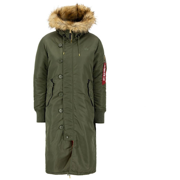 Alpha Industries Long Fishtail Jacka Grönt M Kvinna