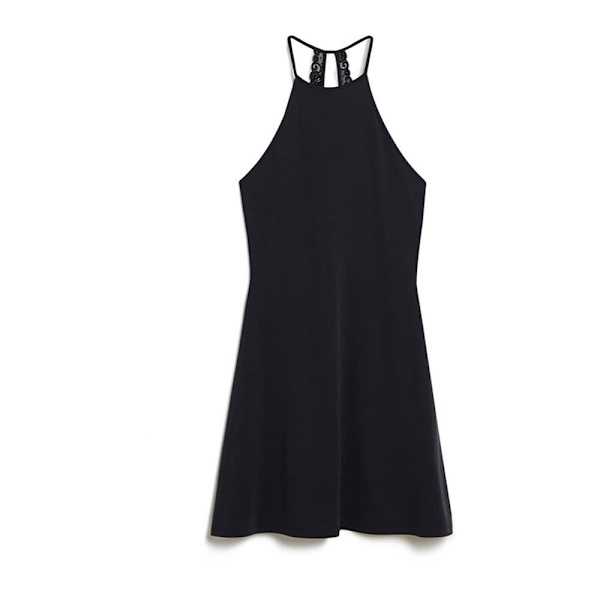Superdry Fit & Flare Langærmet Midi-kjole Sort M Kvinde