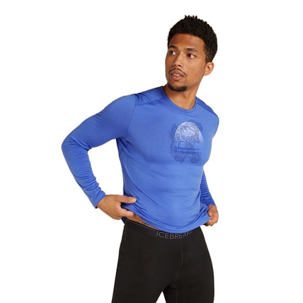 Icebreaker Merino 200 Oasis Ruapehu Round Langærmet Baselayer Blå L Mand