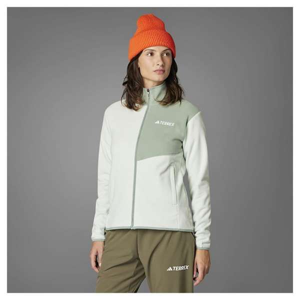 Adidas Terrex Multi Fleecejakke Med Fuld Lynlås Grøn M Kvinde