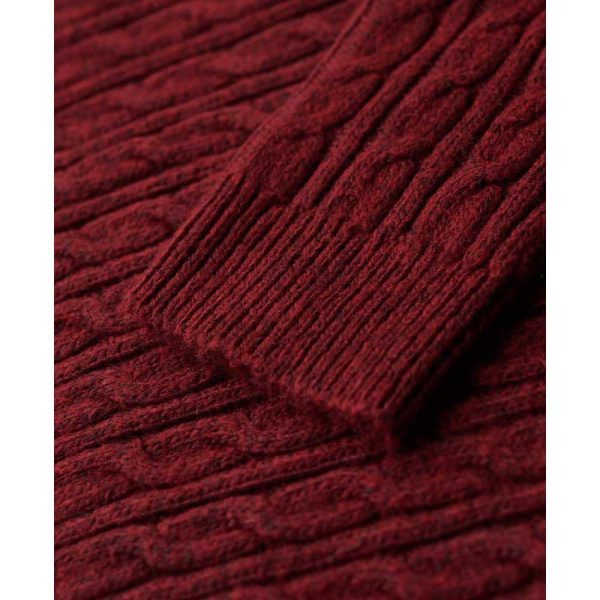 Superdry Fitted Cable Tröja Röd S Kvinna
