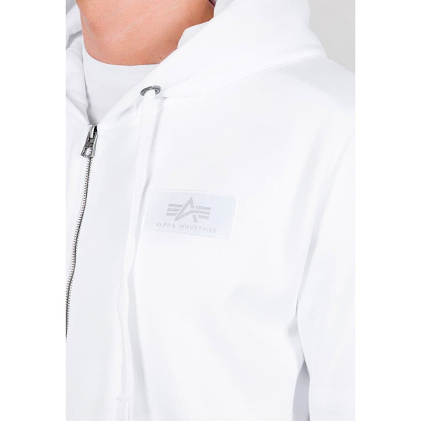 Alpha Industries Back Print Sweatshirt Med Lynlås Hvid L Mand