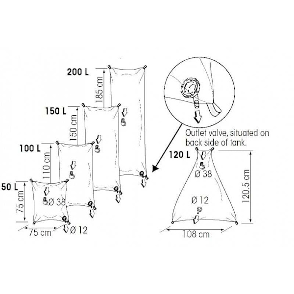 Plastimo Joustava Makean Veden Säiliö P70963 50l Sininen 70 x 70 x 25 cm