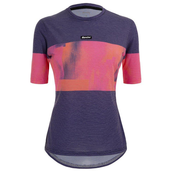 Santini Kortärmad T-shirt Forza Indoor Collection Blå,Rosa L Kvinna