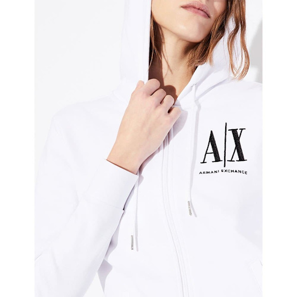 Armani Exchange 8nym22_yj68z Sweatshirt Med Lynlås Hvid L Kvinde