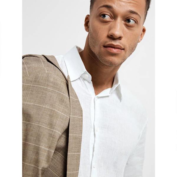 Selected Regkylian Skjorte Med Lange ærmer Beige L Mand